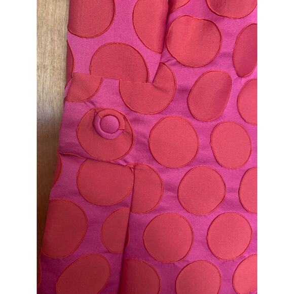 Boden Jacquard A- Line Pink & Red Polka Dot Knee Length Dress Women's Size US4 - Picture 4 of 7